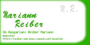 mariann reiber business card
